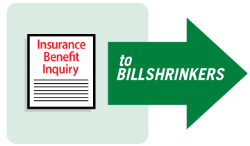 "Send Insurance Benefit Inquiry to Billshrinkers" Graphic