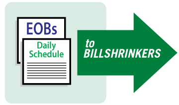 Send EOB's & Daily Schedule to Billshrinkers Graphic